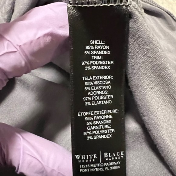 White House Black Market Womens Gray VNeck Hi Low Hem LS Top Soft & Satiny Sz XS - Picture 8 of 11